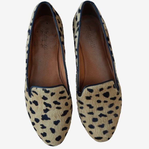Madewell Shoes - Madewell Frances Loafers Animal Print  Leopard Calf Hair Flats Chunky Comfort 9
